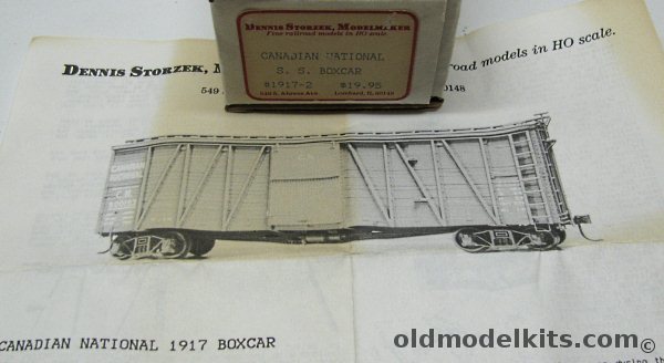 Dennis Storzek 1/87 1917 CC&F 40' Outside Braced Wood Boxcar - Canadian National (ex-CGR Car) Resin HO Craftsman Kit, 1917-2 plastic model kit